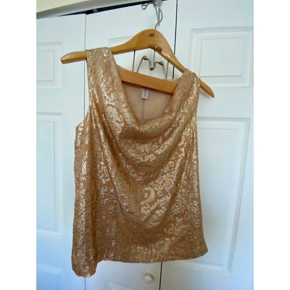 J. CREW METALLIC GOLD SILK SLEEVELESS TOP - Picture 6 of 6